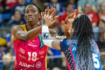 2024-03-12 - Paola Egonu (Allianz VV Milano) and Brenda Castillo (Allianz VV Milano) during SemiFinals of the Champions League Women between Allianz VeroVolley Milano and Fenerbahce Opet Istanbul at Allianz Cloud, Milano, Italy on March 12, 2024 - ALLIANZ VERO VOLLEY MILANO VS FENERBAHCE OPEN ISTANBUL - CHAMPIONS LEAGUE WOMEN - VOLLEYBALL