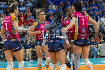 2024-03-12 - Happiness of Players of Vero Volley Milano during SemiFinals of the Champions League Women between Allianz VeroVolley Milano and Fenerbahce Opet Istanbul at Allianz Cloud, Milano, Italy on March 12, 2024 - ALLIANZ VERO VOLLEY MILANO VS FENERBAHCE OPEN ISTANBUL - CHAMPIONS LEAGUE WOMEN - VOLLEYBALL