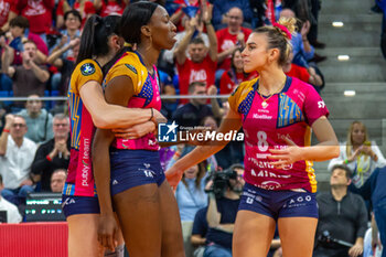 2024-03-12 - Exultation of Paola Egonu (Allianz VV Milano) during SemiFinals of the Champions League Women between Allianz VeroVolley Milano and Fenerbahce Opet Istanbul at Allianz Cloud, Milano, Italy on March 12, 2024 - ALLIANZ VERO VOLLEY MILANO VS FENERBAHCE OPEN ISTANBUL - CHAMPIONS LEAGUE WOMEN - VOLLEYBALL