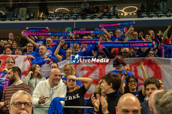 2024-03-12 - Happiness of fans Allianz Vero Volley Milano during SemiFinals of the Champions League Women between Allianz VeroVolley Milano and Fenerbahce Opet Istanbul at Allianz Cloud, Milano, Italy on March 12, 2024 - ALLIANZ VERO VOLLEY MILANO VS FENERBAHCE OPEN ISTANBUL - CHAMPIONS LEAGUE WOMEN - VOLLEYBALL