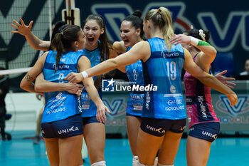 07/11/2024 - Exultation of Players of Numia VeroVolley Milano during CEV Champions League Women 2025 match between Numia VV Milano and FC Porto at Opiquad Arena, Monza, Italy on November 7, 2024	 - VERO VOLLEY MILANO VS FC PORTO - CHAMPIONS LEAGUE WOMEN - VOLLEY