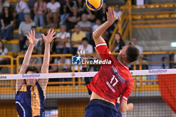 15/09/2024 - Actions of the game and players' images during the match between Gas Sales Bluenergy Piacenza and Valsa Group Modena at PalaGeorge, Montichiari (BS)  15 September 2024, in the Trofeo Astori - TROFEO ASTORI MONTECHIARI - FINALE 3° POSTO - GAS SALES BLUENERGY PIACENZA VS VALSA GROUP MODENA - EVENTI - VOLLEY