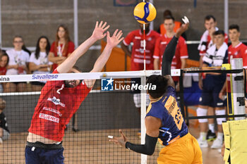 15/09/2024 - Actions of the game and players' images during the match between Gas Sales Bluenergy Piacenza and Valsa Group Modena at PalaGeorge, Montichiari (BS)  15 September 2024, in the Trofeo Astori - TROFEO ASTORI MONTECHIARI - FINALE 3° POSTO - GAS SALES BLUENERGY PIACENZA VS VALSA GROUP MODENA - EVENTI - VOLLEY