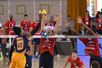 15/09/2024 - Actions of the game and players' images during the match between Gas Sales Bluenergy Piacenza and Valsa Group Modena at PalaGeorge, Montichiari (BS)  15 September 2024, in the Trofeo Astori - TROFEO ASTORI MONTECHIARI - FINALE 3° POSTO - GAS SALES BLUENERGY PIACENZA VS VALSA GROUP MODENA - EVENTI - VOLLEY