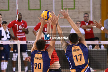 15/09/2024 - Actions of the game and players' images during the match between Gas Sales Bluenergy Piacenza and Valsa Group Modena at PalaGeorge, Montichiari (BS)  15 September 2024, in the Trofeo Astori - TROFEO ASTORI MONTECHIARI - FINALE 3° POSTO - GAS SALES BLUENERGY PIACENZA VS VALSA GROUP MODENA - EVENTI - VOLLEY