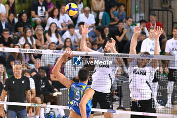 15/09/2024 - Actions of the game and players' images during the match between Rana Verona and Itas Trentino at PalaGeorge, Montichiari (BS)  15 September 2024, in the Trofeo Astori - TROFEO ASTORI MONTECHIARI - FINALE 1° POSTO - RANA VERONA VS ITAS TRENTINO - EVENTI - VOLLEY