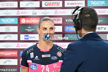 2024-09-21 - Actions of the game and players' images during the match between Savino Del Bene Scandicci and Igor Gorgonzola Novara match at Courmayeur Sport Center - 21th September 2024, during the Courmayeur Cup 24 - COURMAYEUR CUP - FINALE 3° POSTO - IGOR GORGONZOLA NOVARA VS SAVINO DEL BENE SCANDICCI - EVENTS - VOLLEYBALL