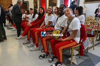 2024-09-16 - Roma Volley Team during the press conference to present the WEVZA Cup 2024, 16 September 2024 at the Sala della Protomoteca, Piazza del Campidoglio, Rome, Italy. - WEVZA CUP WOMEN - PRESS CONFERENCE - EVENTS - VOLLEYBALL