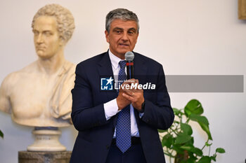 2024-09-16 - Pietro Mele during the press conference to present the WEVZA Cup 2024, 16 September 2024 at the Sala della Protomoteca, Piazza del Campidoglio, Rome, Italy. - WEVZA CUP WOMEN - PRESS CONFERENCE - EVENTS - VOLLEYBALL