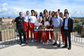 2024-09-16 - Roma Volley Team during the press conference to present the WEVZA Cup 2024, 16 September 2024 at the Sala della Protomoteca, Piazza del Campidoglio, Rome, Italy. - WEVZA CUP WOMEN - PRESS CONFERENCE - EVENTS - VOLLEYBALL