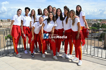 2024-09-16 - Roma Volley Team during the press conference to present the WEVZA Cup 2024, 16 September 2024 at the Sala della Protomoteca, Piazza del Campidoglio, Rome, Italy. - WEVZA CUP WOMEN - PRESS CONFERENCE - EVENTS - VOLLEYBALL