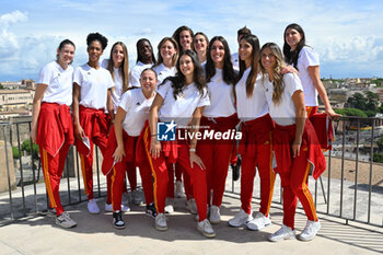 2024-09-16 - Roma Volley Team during the press conference to present the WEVZA Cup 2024, 16 September 2024 at the Sala della Protomoteca, Piazza del Campidoglio, Rome, Italy. - WEVZA CUP WOMEN - PRESS CONFERENCE - EVENTS - VOLLEYBALL