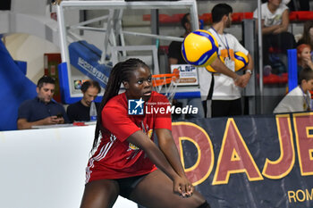 2024-09-22 - Aana Enioola Adelusi of Roma Volley Club during CEV Volleyball Challenge Cup 2025 Women – Zonal Prequalification Round WEVZA CUP – Finals 1st and 2nd place - between Roma Volley and CD Heidelberg Wolkswagen at Palazzetto dello Sport on September 22, 2024 in Rome, Italy. - WEVZA CUP WOMEN - FINALE 1° POSTO - ROMA VOLLEY VS CD HEIDELBERG - EVENTS - VOLLEYBALL