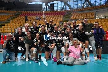 2024-09-19 - CD Heidelberg Volkswagen celebrates with team mates after the victory the day 2 of the CEV Volleyball Challenge Cup 2025 Women - Prequalification Round WEVZA CUP between CV Kiele SOCUELLAMOS and CD Heidelberg LAS PALMAS at the Palazzetto dello Sport on September 19, 2024 in Rome, Italy. - WEVZA CUP WOMEN - CV KIELE SOCUELLAMOS VS CD HEIDELBERG WOLSWAGEN LAS PALMAS - INTERNATIONALS - VOLLEYBALL