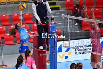 2024-09-20 - Denia Bravo of CV Kiele Socuellamos in action during the day 3 of the CEV Volleyball Challenge Cup 2025 Women - Prequalification Round WEVZA CUP between Bezier VB vs CV Kiele Socuellamos at the Palazzetto dello Sport on September 20, 2024 in Rome, Italy. - WEVZA CUP WOMEN - BEZIERS ANGELS VS CV KIELE SOCUELLAMOS - INTERNATIONALS - VOLLEYBALL