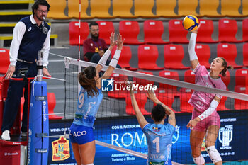 2024-09-20 - Emily Holterhaus of Beziers Volley in action during the day 3 of the CEV Volleyball Challenge Cup 2025 Women - Prequalification Round WEVZA CUP between Bezier VB vs CV Kiele Socuellamos at the Palazzetto dello Sport on September 20, 2024 in Rome, Italy. - WEVZA CUP WOMEN - BEZIERS ANGELS VS CV KIELE SOCUELLAMOS - INTERNATIONALS - VOLLEYBALL