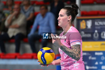 2024-09-20 - Marissa Stockman of Beziers Volley in action during the day 3 of the CEV Volleyball Challenge Cup 2025 Women - Prequalification Round WEVZA CUP between Bezier VB vs CV Kiele Socuellamos at the Palazzetto dello Sport on September 20, 2024 in Rome, Italy. - WEVZA CUP WOMEN - BEZIERS ANGELS VS CV KIELE SOCUELLAMOS - INTERNATIONALS - VOLLEYBALL