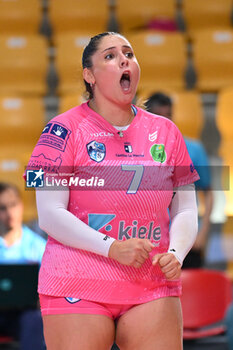 2024-09-20 - Eliana Gonzalez of CV Kiele Socuellamos in action during the day 3 of the CEV Volleyball Challenge Cup 2025 Women - Prequalification Round WEVZA CUP between Bezier VB vs CV Kiele Socuellamos at the Palazzetto dello Sport on September 20, 2024 in Rome, Italy. - WEVZA CUP WOMEN - BEZIERS ANGELS VS CV KIELE SOCUELLAMOS - INTERNATIONALS - VOLLEYBALL