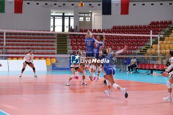 2024-09-18 - Emily Holterhaus of Beziers Volley, Paulina Majkowska of Beziers Volley Raquel Lazaro of Beziers Volley during the Volleyball WEVZA CUP Women between Bezier VB and Heidelberg Volkswagen on 18 sept 2024 at the Palazzetto dello Sport in Rome. - VOLLEYBALL WEVZA CUP WOMEN - INTERNATIONALS - VOLLEYBALL