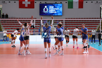 2024-09-18 - Manon Bernard of Beziers Volley, Emily Holterhaus of Beziers Volley, Raquel Lazaro of Beziers Volley during the Volleyball WEVZA CUP Women between Bezier VB and Heidelberg Volkswagen on 18 sept 2024 at the Palazzetto dello Sport in Rome. - VOLLEYBALL WEVZA CUP WOMEN - INTERNATIONALS - VOLLEYBALL