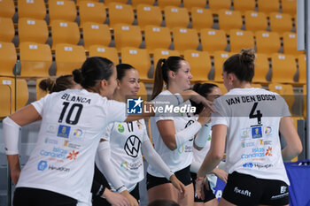 2024-09-18 - Blanca Martinez Galvez of CD Heidelberg Volkswagen, Lola Hernandez Van Den Bosch of CD Heidelberg Volkswagen, Candela Bernardino Hernandez of CD Heidelberg Volkswagen during the Volleyball WEVZA CUP Women between Bezier VB and Heidelberg Volkswagen on 18 sept 2024 at the Palazzetto dello Sport in Rome. - VOLLEYBALL WEVZA CUP WOMEN - INTERNATIONALS - VOLLEYBALL