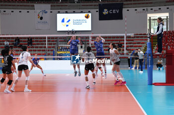 2024-09-18 - Dayana Segovia of CD Heidelberg Volkswagen, Marissa Stockman of Beziers Volley, Ciara Debell of Beziers Volley during the Volleyball WEVZA CUP Women between Bezier VB and Heidelberg Volkswagen on 18 sept 2024 at the Palazzetto dello Sport in Rome. - VOLLEYBALL WEVZA CUP WOMEN - INTERNATIONALS - VOLLEYBALL