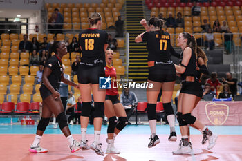 2024-09-18 - Aana Enioola Adelusi of Roma Volley Club, Gabriela Orvosova of Roma Volley Club, Giorgia Zannoni of Roma Volley Club, Slađana Mirkovic of Roma Volley Club, Marie Scholzel of Roma Volley Club during the Volleyball WEVZA CUP Women between Roma Volley Club and Terville Florange OC on 18 sept 2024 at the Palazzetto dello Sport in Rome. - VOLLEYBALL WEVZA CUP WOMEN - INTERNATIONALS - VOLLEYBALL