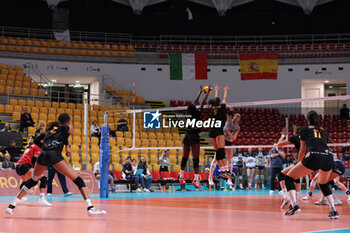 2024-09-18 - Aana Enioola Adelusi of Roma Volley Club, Michela Ciarrocchi of Roma Volley Club, Saana Lindgren of Terville Florange OC during the Volleyball WEVZA CUP Women between Roma Volley Club and Terville Florange OC on 18 sept 2024 at the Palazzetto dello Sport in Rome. - VOLLEYBALL WEVZA CUP WOMEN - INTERNATIONALS - VOLLEYBALL