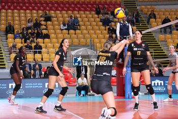 2024-09-18 - Gabriela Orvosova of Roma Volley Club, Slađana Mirkovic of Roma Volley Club, Michela Ciarrocchi of Roma Volley Club during the Volleyball WEVZA CUP Women between Roma Volley Club and Terville Florange OC on 18 sept 2024 at the Palazzetto dello Sport in Rome. - VOLLEYBALL WEVZA CUP WOMEN - INTERNATIONALS - VOLLEYBALL