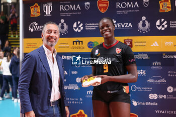 2024-09-18 - Aana Enioola Adelusi of Roma Volley Club during the Volleyball WEVZA CUP Women between Roma Volley Club and Terville Florange OC on 18 sept 2024 at the Palazzetto dello Sport in Rome. - VOLLEYBALL WEVZA CUP WOMEN - INTERNATIONALS - VOLLEYBALL