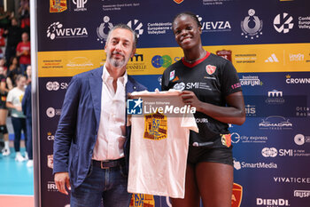 2024-09-18 - Aana Enioola Adelusi of Roma Volley Club during the Volleyball WEVZA CUP Women between Roma Volley Club and Terville Florange OC on 18 sept 2024 at the Palazzetto dello Sport in Rome. - VOLLEYBALL WEVZA CUP WOMEN - INTERNATIONALS - VOLLEYBALL