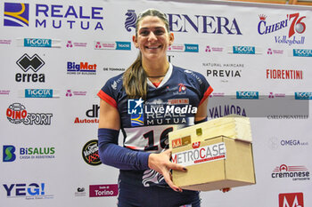 2024-01-06 - Katerina Zakchaiou of Chieri '76 is MVP of Italian Volley Serie A1 F match between Reale Mutua Fenera Chieri '76 vs Aeroitalia Roma Volley on 6 January 2023 at the PalaFenera, Chieri (TO) - REALE MUTUA FENERA CHIERI 76 VS ROMA VOLLEY CLUB - SERIE A1 WOMEN - VOLLEYBALL