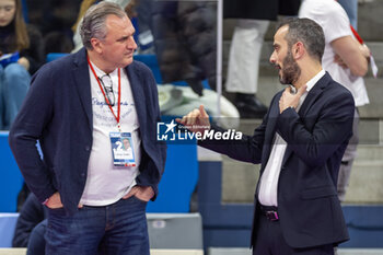 2024-01-07 - Head coach Marco Gaspari (Allianz VV Milano) with Davide Bonati Sport Director (Allianz VV Milano) - ALLIANZ VV MILANO VS ITAS TRENTINO - SERIE A1 WOMEN - VOLLEYBALL