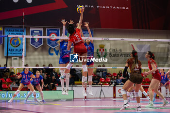 2024-01-28 - Martina Bracchi #2 of UYBA E-Work Volley Busto Arsizio (C) seen in action during Volley Serie A women 2023/24 match between UYBA E-Work Volley Busto Arsizio and Wash4green Pinerolo at E-Work Arena, Busto Arsizio, Italy on January 28, 2024 - UYBA VOLLEY BUSTO ARSIZIO VS WASH4GREEN PINEROLO - SERIE A1 WOMEN - VOLLEYBALL