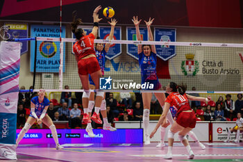 2024-01-28 - Rebecca Piva #4 of UYBA E-Work Volley Busto Arsizio (C) seen in action during Volley Serie A women 2023/24 match between UYBA E-Work Volley Busto Arsizio and Wash4green Pinerolo at E-Work Arena, Busto Arsizio, Italy on January 28, 2024 - UYBA VOLLEY BUSTO ARSIZIO VS WASH4GREEN PINEROLO - SERIE A1 WOMEN - VOLLEYBALL