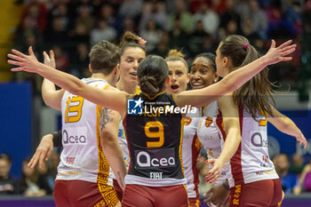 2024-03-03 - Happiness of Marta Bechis (Roma Volley Club) and teammates - ALLIANZ VV MILANO VS ROMA VOLLEY CLUB - SERIE A1 WOMEN - VOLLEYBALL