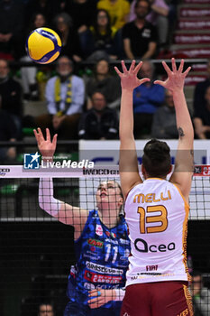 2024-03-27 - Spike of Isabelle Haak ( Prosecco Doc Imoco Conegliano ) during the match of the 79th Serie A1 Tigota Women's Volleyball Championship between Prosecco Doc Imoco Conegliano and at Aeroitalia Smi Roma Palaverde in Villorba, Italy on March 27, 2024. -  PLAYOFF - PROSECCO DOC IMOCO CONEGLIANO VS AEROITALIA SMI ROMA - SERIE A1 WOMEN - VOLLEYBALL