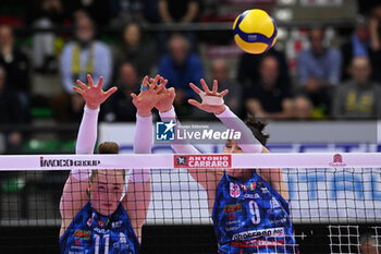 2024-03-27 - Marina Lubian and Isabelle Haak ( Prosecco Doc Imoco Conegliano ) during the match of the 79th Serie A1 Tigota Women's Volleyball Championship between Prosecco Doc Imoco Conegliano and at Aeroitalia Smi Roma Palaverde in Villorba, Italy on March 27, 2024. -  PLAYOFF - PROSECCO DOC IMOCO CONEGLIANO VS AEROITALIA SMI ROMA - SERIE A1 WOMEN - VOLLEYBALL
