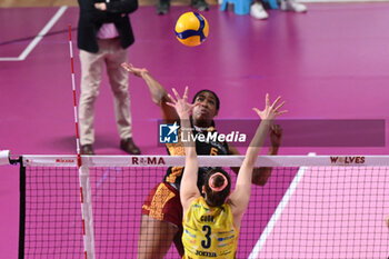 2024-03-31 - Amber Igiede of Aeroitalia Smi Roma Volley Smi Roma Volley during the Playoff Quarter Finals Game 2 Serie A1 Women's Volleyball Championship between Aeroitalia Smi Roma vs Prosecco Doc Imoco Conegliano, 31th March 2024 at the Palazzetto dello Sport in Rome, Italy. - PLAYOFF - AEROITALIA SMI ROMA VS PROSECCO DOC IMOCO CONEGLIANO - SERIE A1 WOMEN - VOLLEYBALL