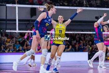 2024-04-06 - Ekaterina Antropova (Savino Del Bene Scandicci) and Beatrice Parrocchiale (Savino Del Bene Scandicci) exultation - PLAYOFF - SAVINO DEL BENE SCANDICCI VS ALLIANZ VERO VOLLEY MILANO - SERIE A1 WOMEN - VOLLEYBALL