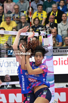 2024-04-07 - Actions game and players' images between Prosecco Doc Imoco Conegliano vs Igor Gorgonzola Novara in the Volleyball - Superleague Serie A - Semifinal Playoff 2023/2024 1° Game at PalaVerde in Villorba Treviso, Italy on April 7, 2024. - PLAYOFF - PROSECCO DOC IMOCO CONEGLIANO VS IGOR GORGONZOLA NOVARA - SERIE A1 WOMEN - VOLLEYBALL
