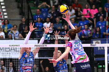 2024-04-13 - Actions game and players' images between Prosecco Doc Imoco Conegliano vs Igor Gorgonzola Novara in the Volleyball - Superleague Serie A - Semifinal Playoff 2023/2024 3° Game at PalaVerde in Villorba Treviso, Italy on April 13, 2024. - PLAYOFF - PROSECCO DOC IMOCO CONEGLIANO VS IGOR GORGONZOLA NOVARA - SERIE A1 WOMEN - VOLLEYBALL