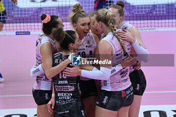 17/04/2024 - Happiness of Imoco players during Prosecco Doc Imoco Conegliano vs Savino Del Bene Scandicci in the Volleyball - Superleague Serie A - Final Playoff 2023/2024 1° Game at PalaVerde in Villorba Treviso, Italy on April 17, 2024. - PLAYOFF - FINAL - PROSECCO DOC IMOCO CONEGLIANO VS SAVINO DEL BENE SCANDICCI - SERIE A1 FEMMINILE - VOLLEY