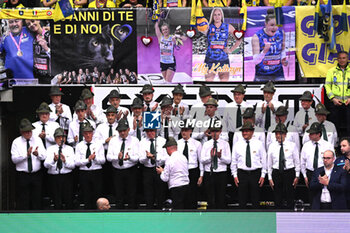 17/04/2024 - The Alpine choir singing the national anthem duting Prosecco Doc Imoco Conegliano vs Savino Del Bene Scandicci in the Volleyball - Superleague Serie A - Final Playoff 2023/2024 1° Game at PalaVerde in Villorba Treviso, Italy on April 17, 2024. - PLAYOFF - FINAL - PROSECCO DOC IMOCO CONEGLIANO VS SAVINO DEL BENE SCANDICCI - SERIE A1 FEMMINILE - VOLLEY