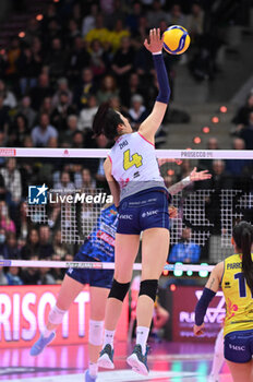 2024-04-24 - Zhu Ting ( Savino Del Bene Scandicci ) competed against Prosecco Doc Imoco Conegliano in the Volleyball - Superleague Serie A - Final Playoff 2023/2024 3° Game at PalaVerde in Villorba Treviso, Italy on April 24, 2024. - PLAYOFF - FINAL - PROSECCO DOC IMOCO CONEGLIANO VS SAVINO DEL BENE SCANDICCI - SERIE A1 WOMEN - VOLLEYBALL