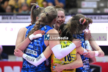 2024-04-24 - Happiness of players of Imoco between Prosecco Doc Imoco Conegliano and Savino Del Bene Scandicci in the Volleyball - Superleague Serie A - Final Playoff 2023/2024 3° Game at PalaVerde in Villorba Treviso, Italy on April 24, 2024. - PLAYOFF - FINAL - PROSECCO DOC IMOCO CONEGLIANO VS SAVINO DEL BENE SCANDICCI - SERIE A1 WOMEN - VOLLEYBALL