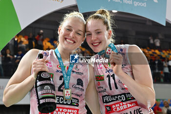 27/04/2024 - Kathryn Plummer of Prosecco Doc Imoco Conegliano and Isabelle Haak of Prosecco Doc Imoco Conegliano celebrate the victory - PLAYOFF - FINAL - SAVINO DEL BENE SCANDICCI VS PROSECCO DOC IMOCO CONEGLIANO - SERIE A1 FEMMINILE - VOLLEY