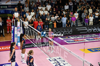 2024-10-06 - minute of silence during Italian women's Serie A1 Volleyball championship: Day 1 match beetween Reale Mutua Fenera Chieri '76 and Igor Gorgonzola Novara at Palafenera to Chieri (TO) - 6/10/2024 - REALE MUTUA FENERA CHIERI '76 VS IGOR GORGONZOLA NOVARA - SERIE A1 WOMEN - VOLLEYBALL