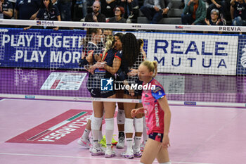 2024-10-06 - Reale Mutua Fenera Chieri '76 celebrates point team's Italian women's Serie A1 Volleyball championship: Day 1 match beetween Reale Mutua Fenera Chieri '76 and Igor Gorgonzola Novara at Palafenera to Chieri (TO) - 6/10/2024 - REALE MUTUA FENERA CHIERI '76 VS IGOR GORGONZOLA NOVARA - SERIE A1 WOMEN - VOLLEYBALL