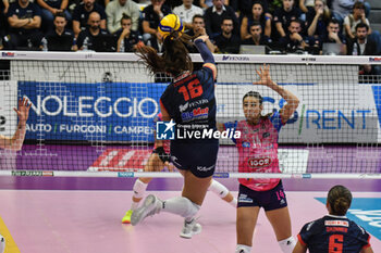 2024-10-06 - #16 Katerina Zakchaiou of Chieri '76 in action during Italian women's Serie A1 Volleyball championship: Day 1 match beetween Reale Mutua Fenera Chieri '76 and Igor Gorgonzola Novara at Palafenera to Chieri (TO) - 6/10/2024 - REALE MUTUA FENERA CHIERI '76 VS IGOR GORGONZOLA NOVARA - SERIE A1 WOMEN - VOLLEYBALL